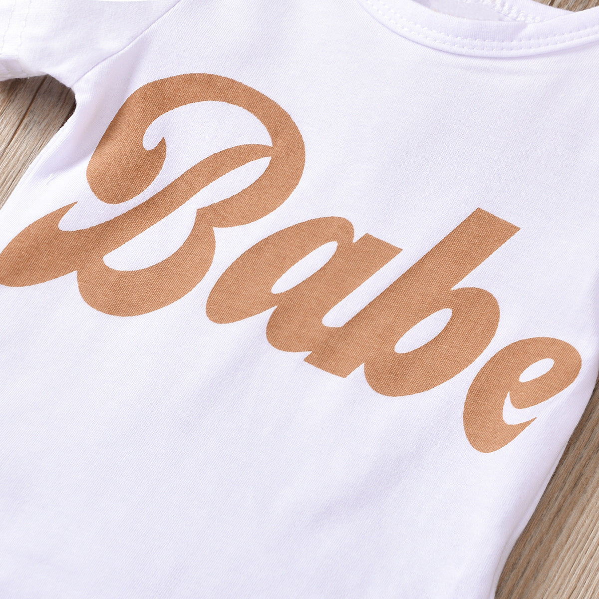 Kiko Ins Baby European And American Summer Letters Babe Short-Sleeved Romper