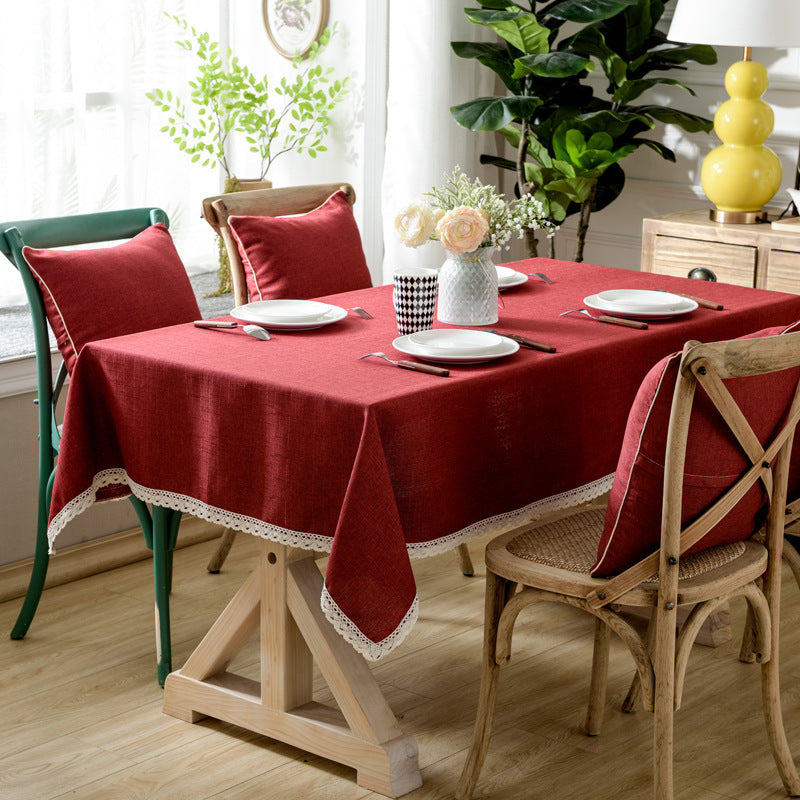 Ins Thick Restaurant Solid Color Tablecloth