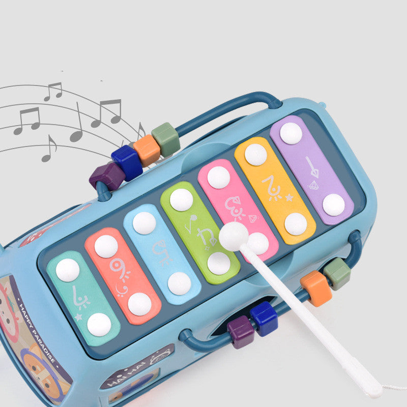 Puzzle Bus multifonctionnel Piano à frapper Instrument de musique à percussion Jouet de piano à huit tons