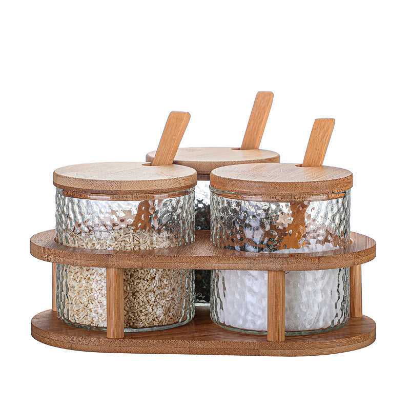 Japanese Hammer Glass Seasoning Box Set