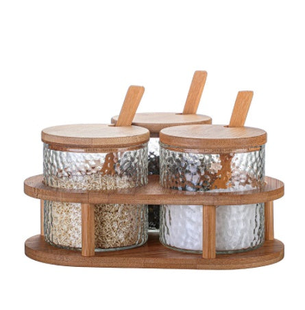 Japanese Hammer Glass Seasoning Box Set