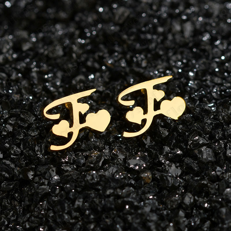 Stainless Steel Alphabet Name Exaggerated Earring Female