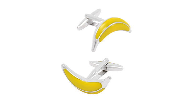 Creative Fruit Cuff Studs Yellow Banana Cufflinks