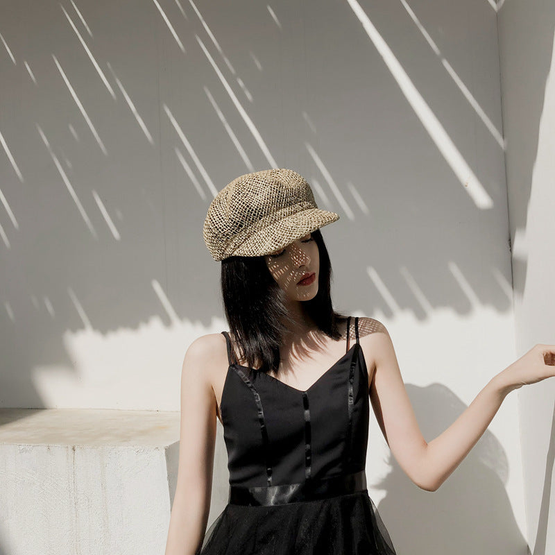 Hollow Octagonal Hat England All-Match Travel Breathable Sun Beret