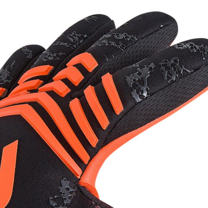Guantes de portero de fútbol para adultos sin costuras en los dedos