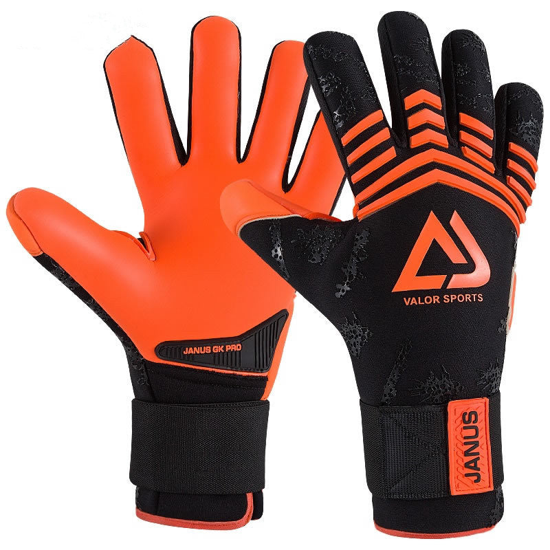 Guantes de portero de fútbol para adultos sin costuras en los dedos