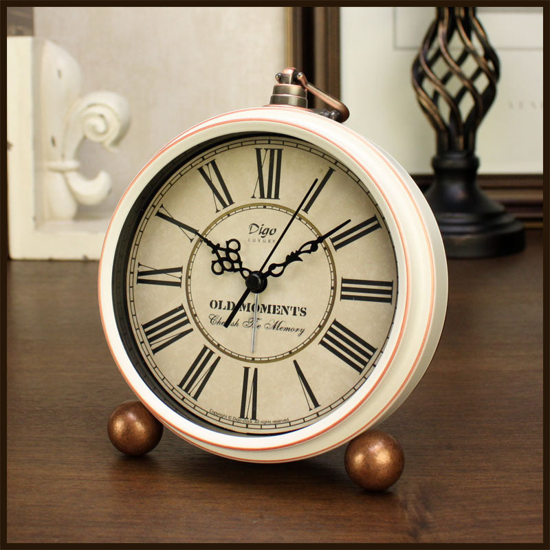 Retro European Pastoral Alarm Clock creative Student Clock Table American Small Table Clock