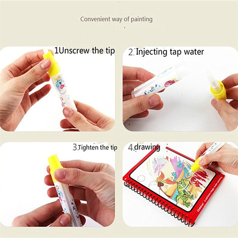 Livre de peinture magique à l'eau bricolage pour enfants Livre de peinture créative à l'eau magique