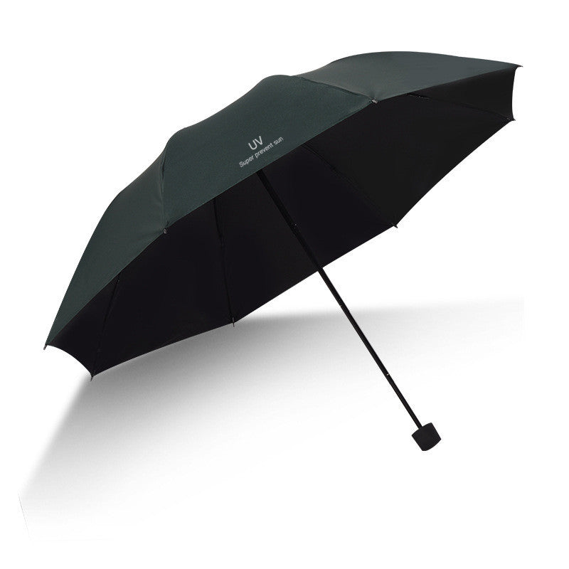 Umbrella Custom Advertising Logo Fully Automatic Vinyl Anti-Ultraviolet Folding Umbrella Female Creative Three-Fold Sun Protection Umbrella