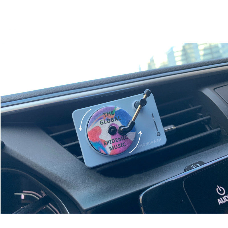 Perfume-Clip Aromatherapy-Clip Record-Player Car-Oil-Diffuser Air-Vent Spin-Phonograph