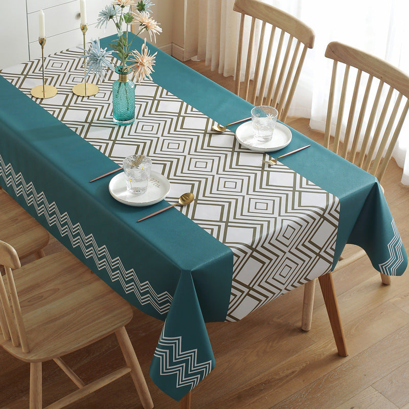 Tablecloth Waterproof, Anti-Scald, Oil-Proof, Disposable Pvc Coffee Table Pad Nordic Rectangular Plastic Dining Table