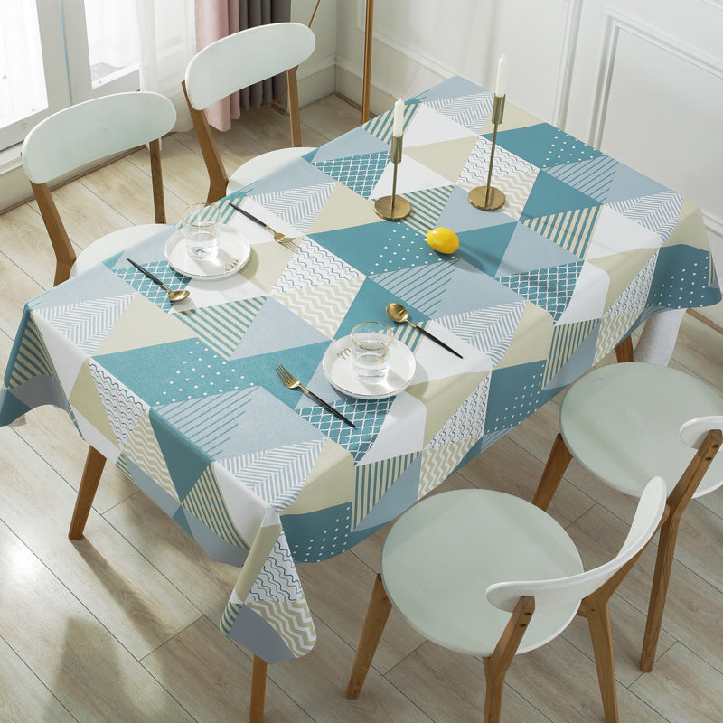 Tablecloth Waterproof, Anti-Scald, Oil-Proof, Disposable Pvc Coffee Table Pad Nordic Rectangular Plastic Dining Table