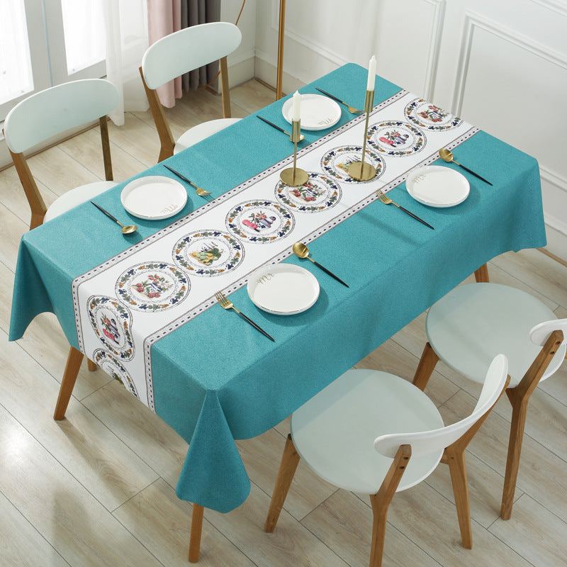 Tablecloth Waterproof, Anti-Scald, Oil-Proof, Disposable Pvc Coffee Table Pad Nordic Rectangular Plastic Dining Table