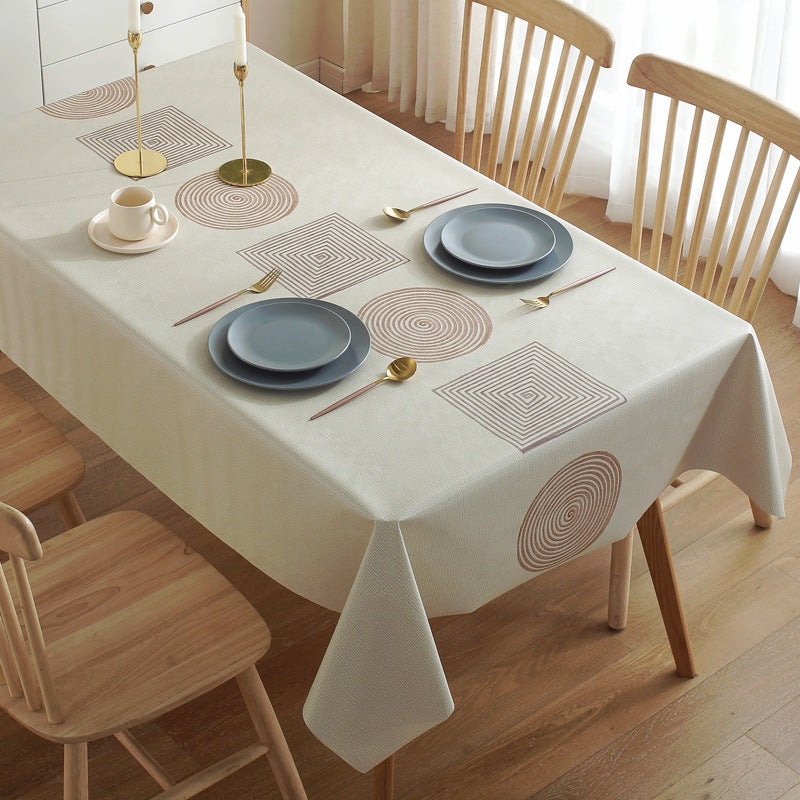 Tablecloth Waterproof, Anti-Scald, Oil-Proof, Disposable Pvc Coffee Table Pad Nordic Rectangular Plastic Dining Table