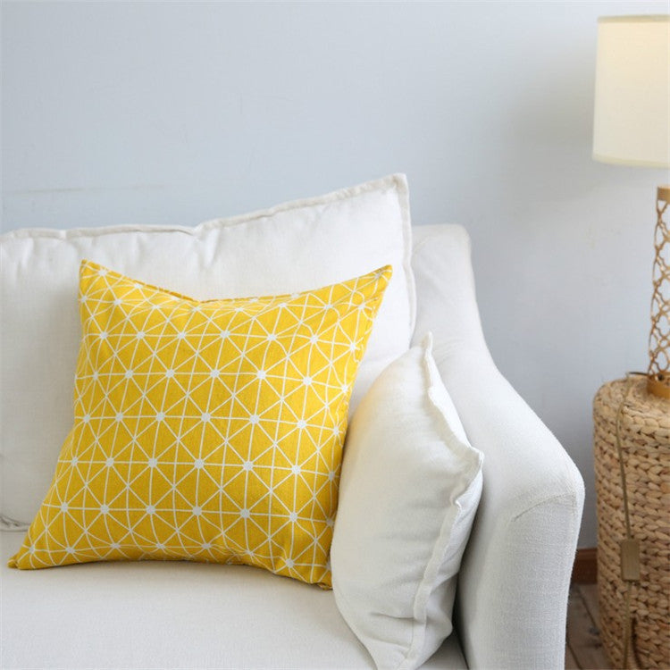 Literary Sofa Cushion Pillow Cushion Cover Lattice Hug Pillowcase