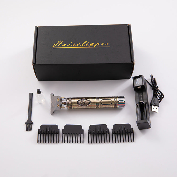 Electric Hair Clipper Men's Oil Head Electric Hair Clipper Hair Clipper Set Electric Hair Clipper Buddha Head Retro Household Cross-Border