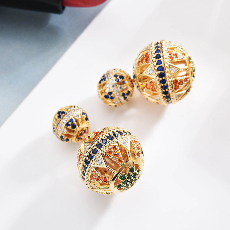 S925 Silver Needle Stud Earrings Hollow Ball Earrings