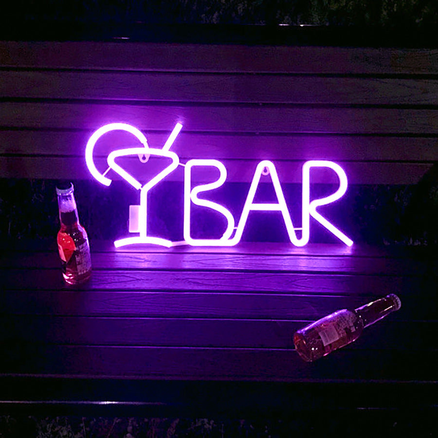 Forme de lettre au néon à LED BARRE Famille FÊTE Chambre Décoration Lumière