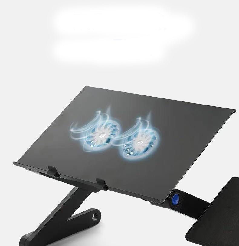 Bureau pliant pour ordinateur portable stable avec double ventilateur