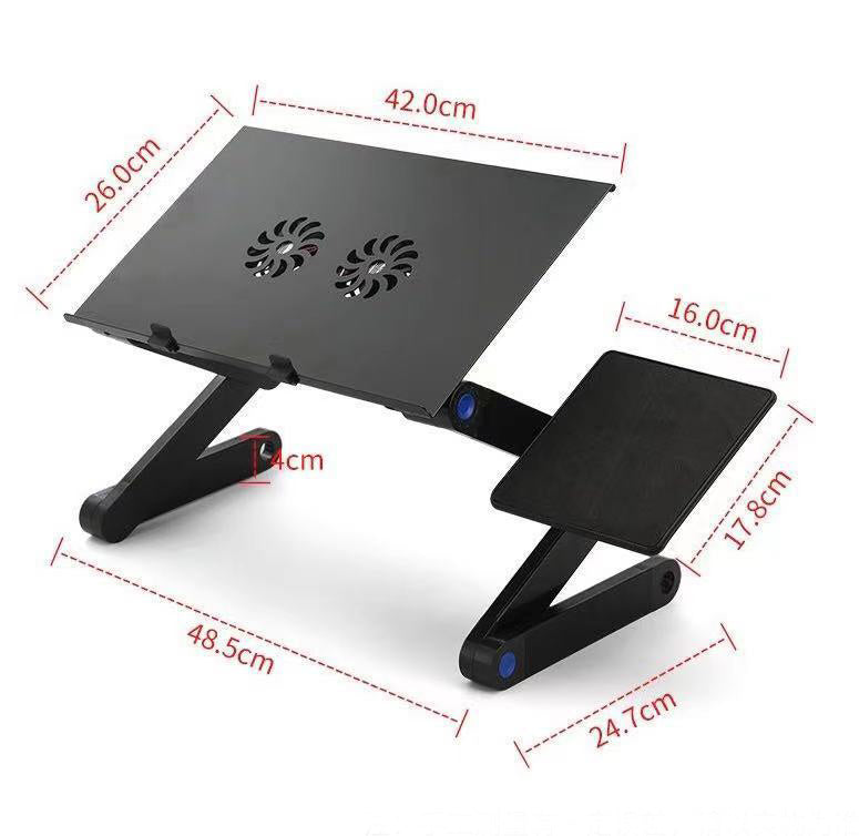 Bureau pliant pour ordinateur portable stable avec double ventilateur