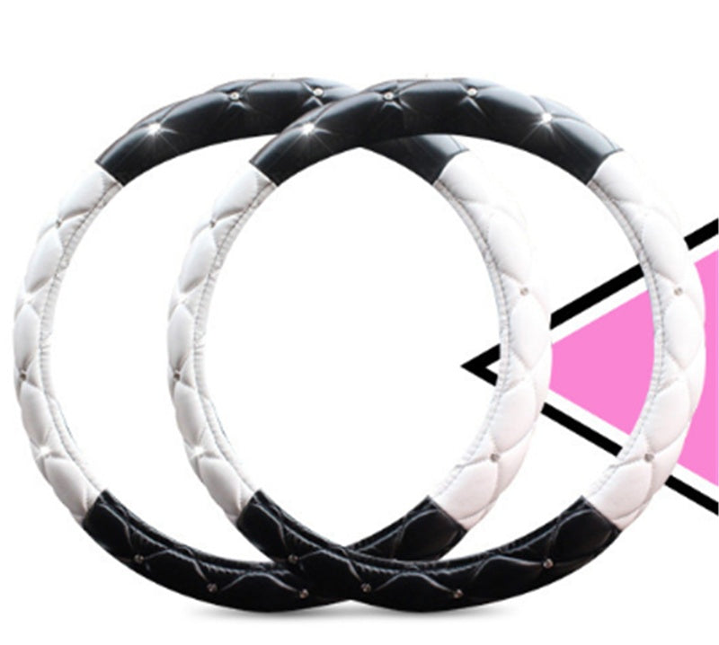 Fashion Cute Diamond Universal Black Bubble Steering Wheel Cover