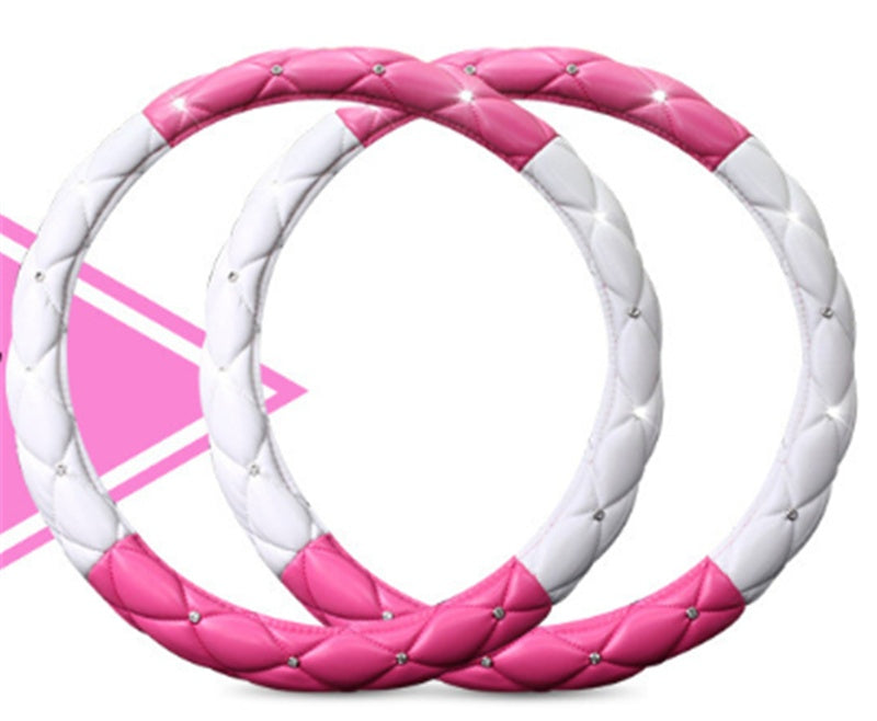 Fashion Cute Diamond Universal Black Bubble Steering Wheel Cover