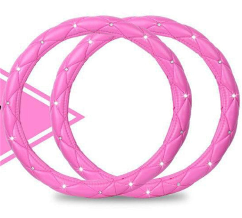 Fashion Cute Diamond Universal Black Bubble Steering Wheel Cover