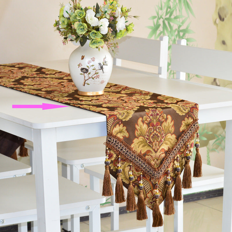 Retro Blue Coffee Table Cloth Mat Towel Shoe Cabinet Entrance TV Cabinet Cover Cloth
