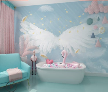 Three-Dimensional Angel Wings Wallpaper