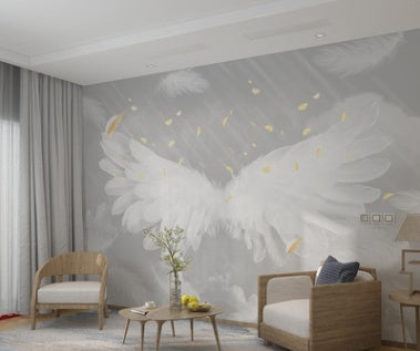 Three-Dimensional Angel Wings Wallpaper