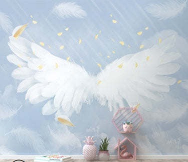 Three-Dimensional Angel Wings Wallpaper