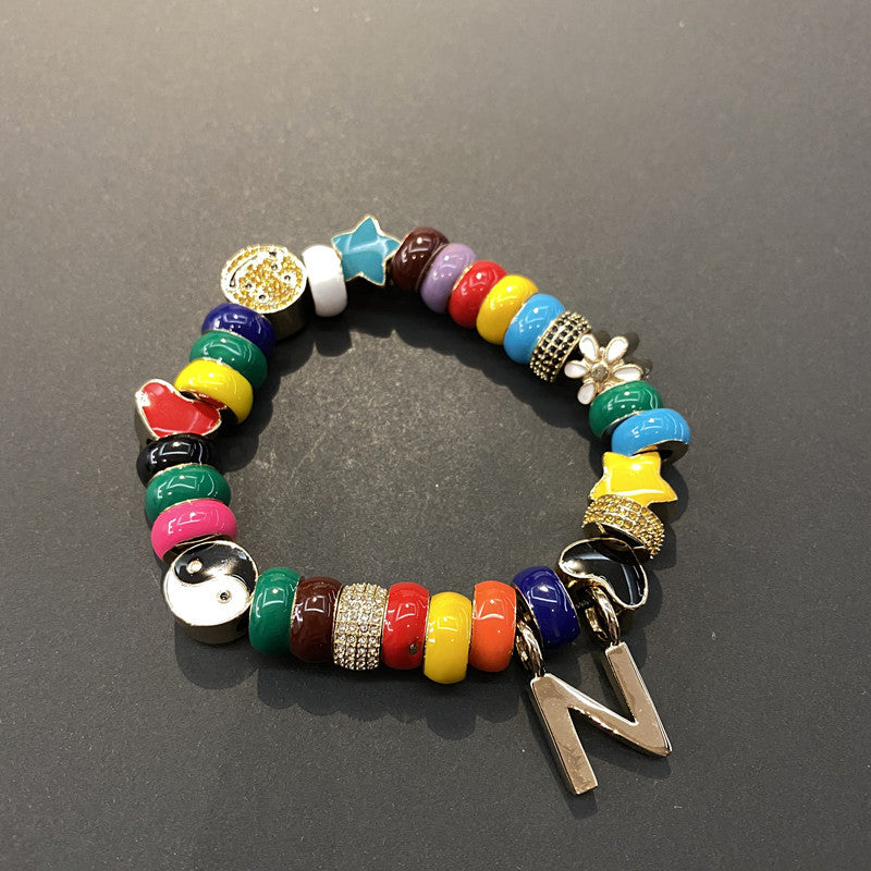 Bracelet Étoile Souriante Homme Bracelet de Couple Émail Tendance