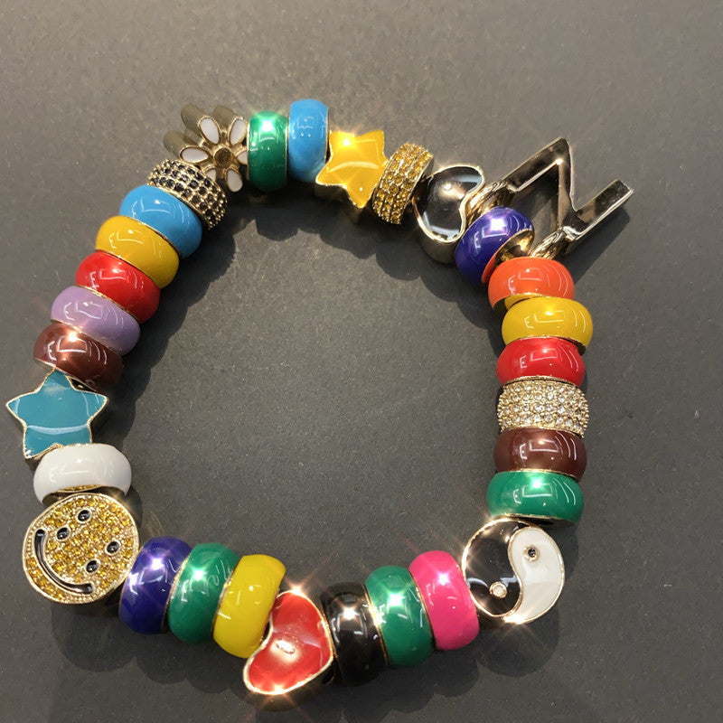 Bracelet Étoile Souriante Homme Bracelet de Couple Émail Tendance