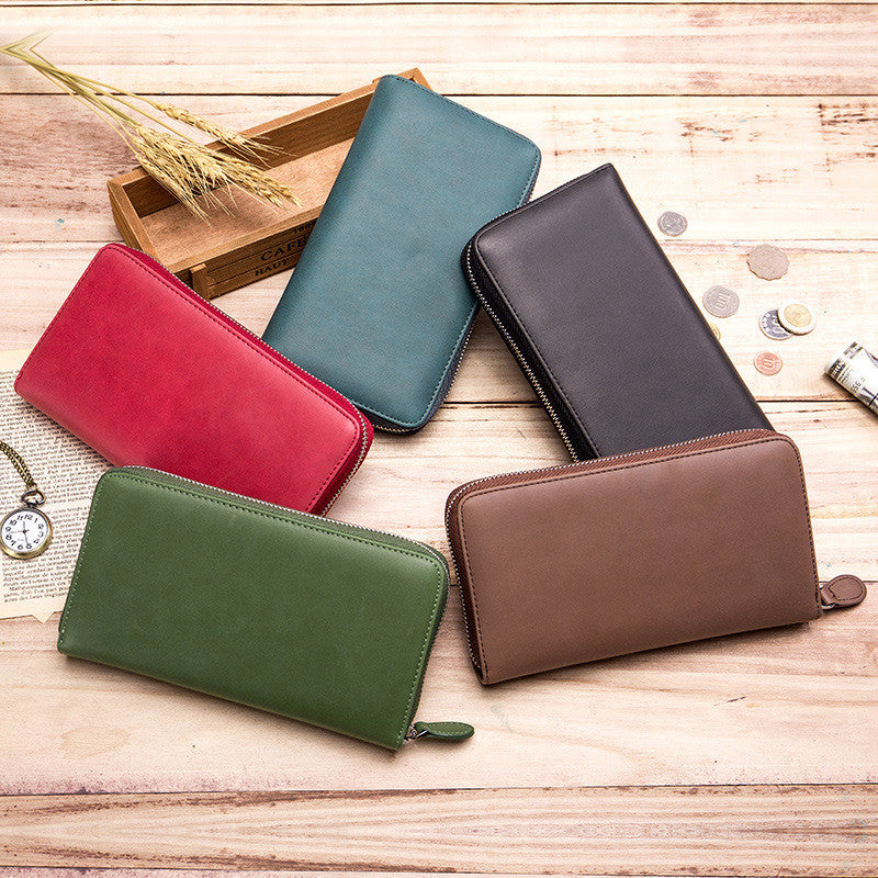 Large Capacity Women's Long Zipper Organ Card Holder With Multiple Card Slots