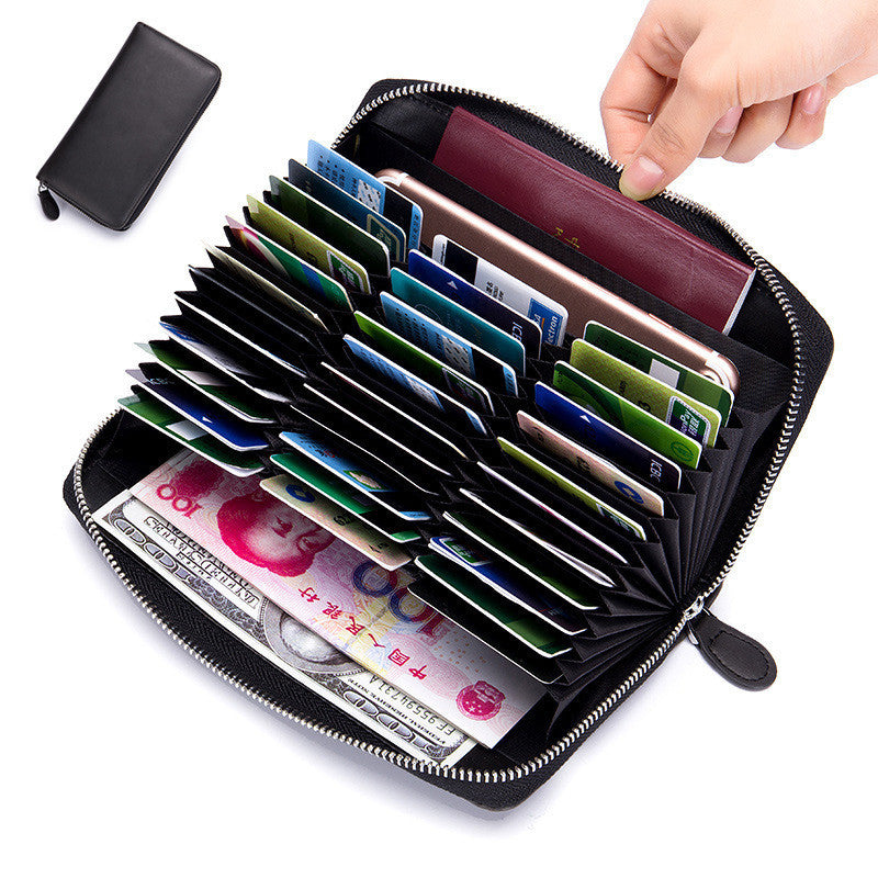 Large Capacity Women's Long Zipper Organ Card Holder With Multiple Card Slots