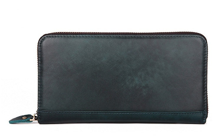 Autumn New Multi-Card Long Leather Wallet Unisex Rfid Shielding Card Case Leather Wallet