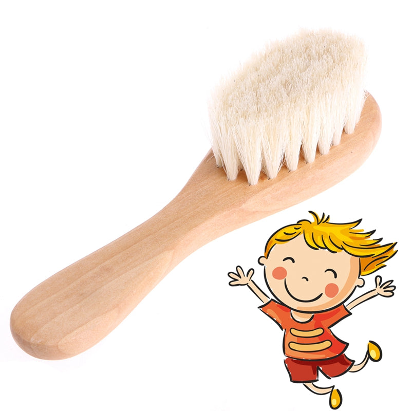 Brosse à cheveux de bébé à manche en bois Brosse à cheveux de nouveau-né Brosse pour nourrisson