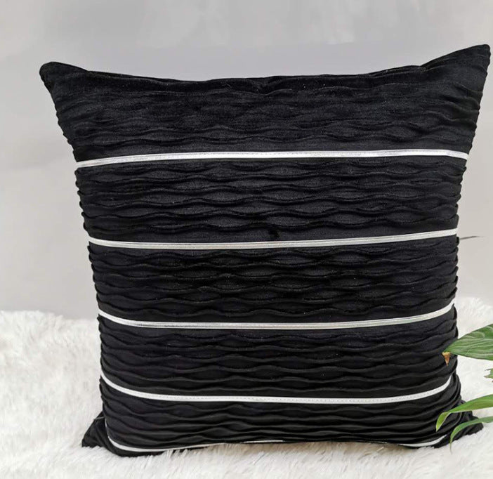 Housses de coussin à rayures en velours doux Housses de coussin Housses de coussin de canapé en flanelle de velours