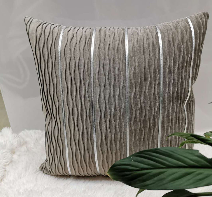 Housses de coussin à rayures en velours doux Housses de coussin Housses de coussin de canapé en flanelle de velours