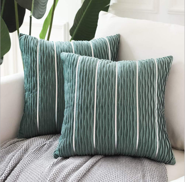 Housses de coussin à rayures en velours doux Housses de coussin Housses de coussin de canapé en flanelle de velours