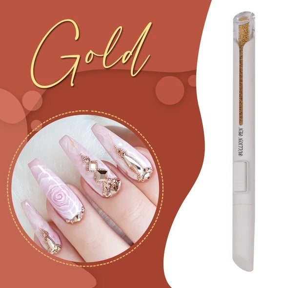 Stylo Bille Pointe Perçage Nail Art Outils de Manucure Stylo Bille Or Argent