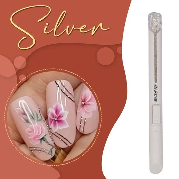 Stylo Bille Pointe Perçage Nail Art Outils de Manucure Stylo Bille Or Argent