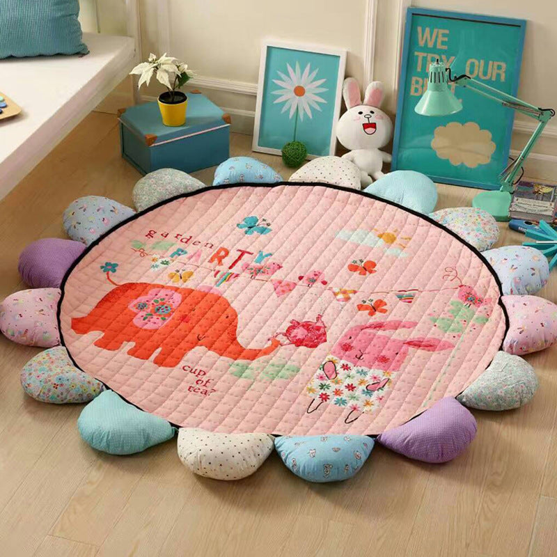 Environmental protection round baby mat floor mat sunflower creeping mat living room thickening Korean children creeping mat baby carpet