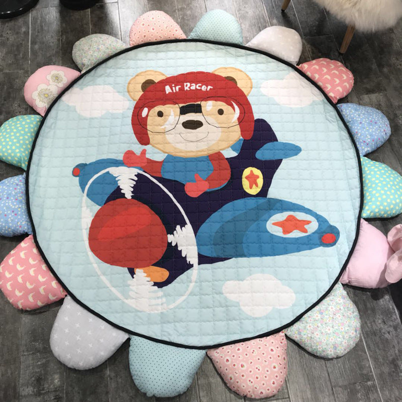 Environmental protection round baby mat floor mat sunflower creeping mat living room thickening Korean children creeping mat baby carpet