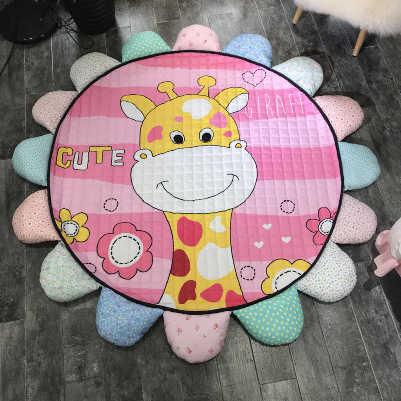 Environmental protection round baby mat floor mat sunflower creeping mat living room thickening Korean children creeping mat baby carpet