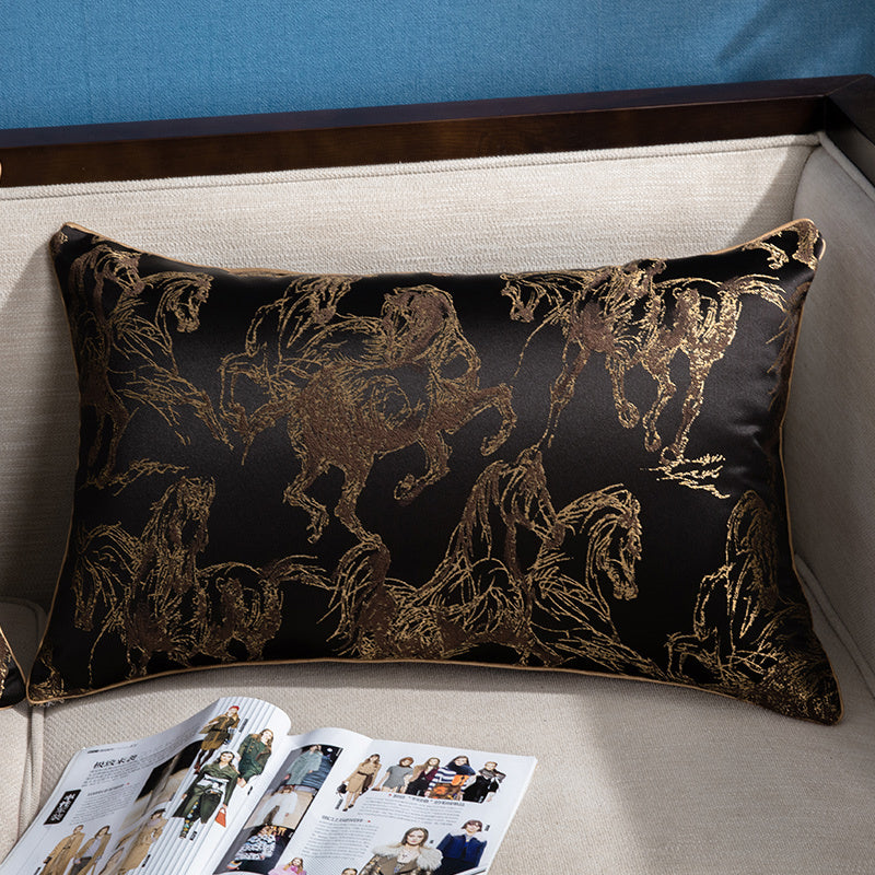 Coussin de canapé jacquard haute précision, style "luxe léger", oreiller de luxe