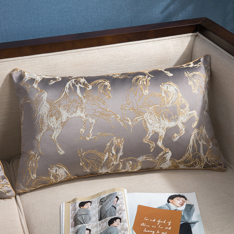 Coussin de canapé jacquard haute précision, style "luxe léger", oreiller de luxe