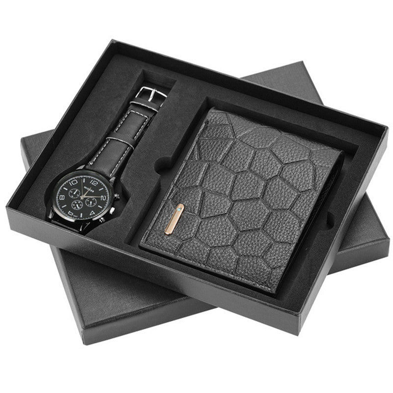 Coffret cadeau boutique portefeuille ceinture cool montre à quartz