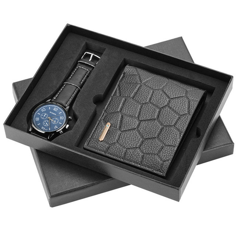 Coffret cadeau boutique portefeuille ceinture cool montre à quartz
