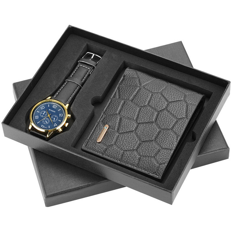 Coffret cadeau boutique portefeuille ceinture cool montre à quartz